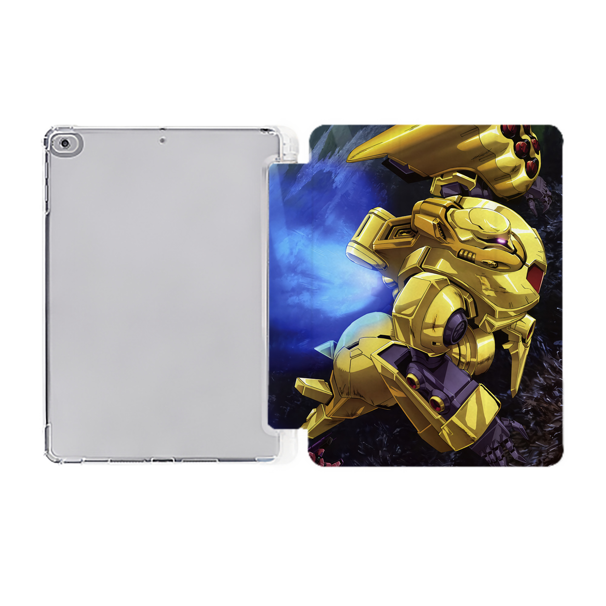 （画像用） 機動戦士ガンダム Mobile Suit Gundam IPad ケース ペン収納付き 三つ折りスタンド PUレザー×シリコン 対応機種9.5/10.5/10.9インチ